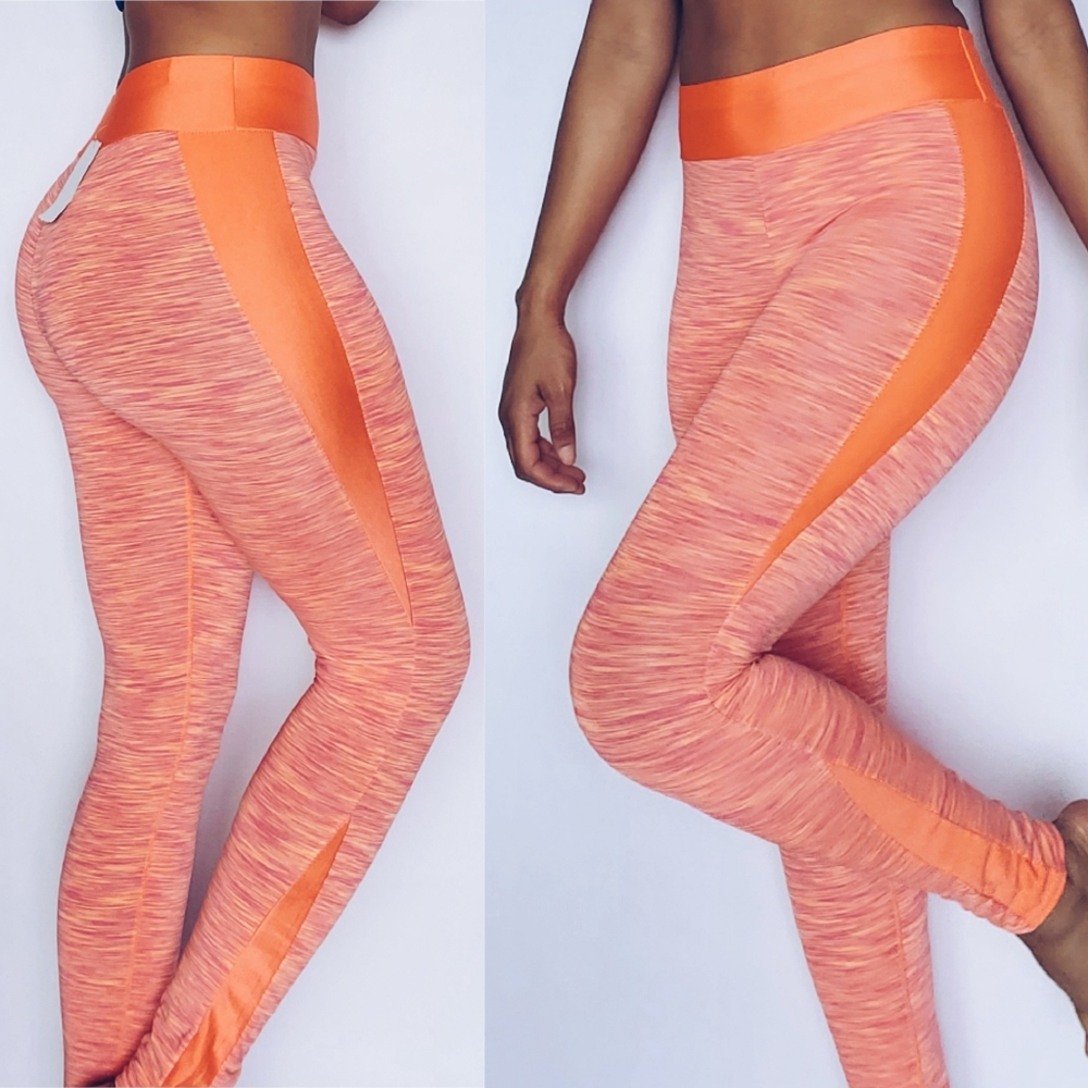 Pink and Orange Neon  Leggings
